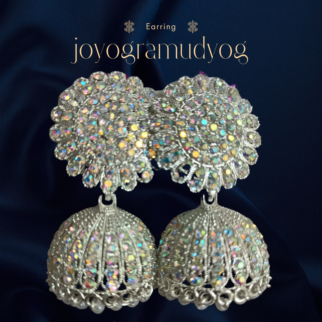 Elegant Crystal Jhoomka Earrings 